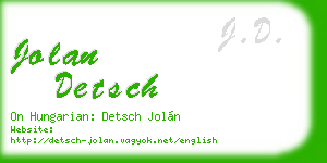 jolan detsch business card